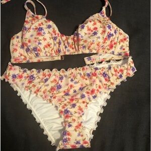 Two piece Shade & Shore target  top small bottom medium floral never worn
